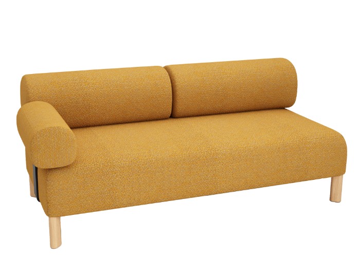 Pebble Two Seat Lounge + 1 armrest - Mustard